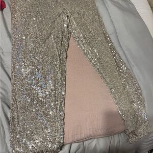 Cable & Gauge Silver Sequin Joggers